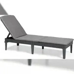 Keter Jaipur Sonnenliege graphit mit Polsterauflage Gartenliege Terrassenliege