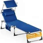 CASARIA&reg; Alu Sonnenliege mit Dach Seitentasche Klappbar Wetterfest Gartenliege...