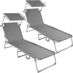 tectake 2 Gartenliegen 4-stufig Grau