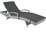 tectake Aluminium Rattan Sonnenliege Oc&eacute;ane Hellgrau