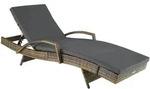 tectake Aluminium Rattan Sonnenliege Oc&eacute;ane Natur