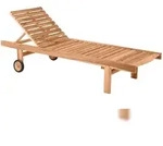 M&ouml;bilia Gartenliege aus Teak Holz | Kopfteil 5-fach verstellbar | mit 2...