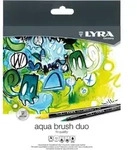 LYRA Blister mit 12 aquarellierbaren Filzstiften Aqua Brush Duo, verschiedene Farben,