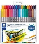 STAEDTLER Set mit 36 Filzstiften zum Ausmalen, Doppelspitze fein 0,5 bis 0,8 mm und