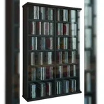 VCM Roma Regal 2 Glast&uuml;ren, CD-Turm 12 F&auml;cher schwarz.