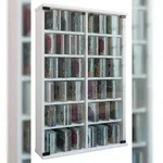VCM Roma Regal 2 Glast&uuml;ren, CD-Turm 12 F&auml;cher wei&szlig;.