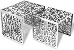 vidaXL Beistelltische 2 Stk. Quadratisch Silbern Aluminium