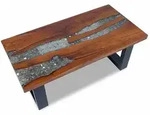 vidaXL Couchtisch Teak Harz 100x50 cm