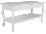 vidaXL Couchtisch mit Ablage MDF Wei&szlig;