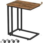 UAC Beistelltisch 50 x 35 x 60 cm, Sofatisch Laptoptisch mit 4 Rollen und 4