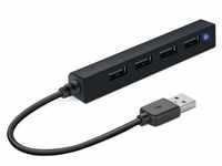 SPEEDLINK SNAPPY SLIM USB Hub, 4-Port, USB 2.0, Passive, Black
