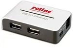 ROLINE USB 2.0 Hub "Black and White", 4 Ports, mit Netzteil