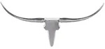 FineBuy Deko Geweih Bull M Aluminium Design H&ouml;rner 100cm Wanddekoration Silber