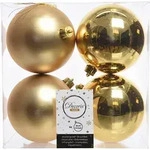 Christmas Decorations Weihnachtsbaumkugeln bruchfest &Oslash; 10 cm 4 St&uuml;ck gold glanz