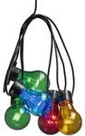 Konstsmide LED Biergartenkette, bunt, 10 bunte Birnen / 80 warm wei&szlig;e Dioden, 24V