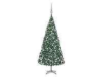 vidaXL Künstlicher Weihnachtsbaum mit LEDs & Kugel-Set 500 cm Grün