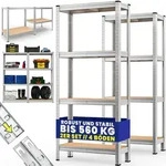 Monzana 2x Schwerlastregal 170x75x30cm 280kg 4 MDF-Platten