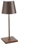 Zafferano Poldina Pro Mini Corten LED-Tischleuchte, wiederaufladbar und dimmbar mit
