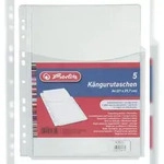 Herlitz K&auml;ngurutaschen, DIN A4, transparent, 5 St&uuml;ck