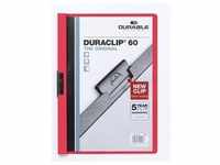 Durable Klemm-Mappe DURACLIP® 60, Hartfolie, 60 Blatt, transparent/rot