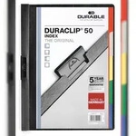 Durable Klemm-Mappe DURACLIP Index sw A4 f&uuml;r 50Blatt m Reg tr Deckbl