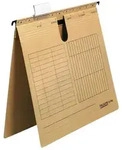 Falken 80004344 25x H&auml;ngehefter UniReg, 230g/m2-Kraftkarton, kaufm. Heftung - Braun