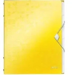 LEITZ Ordnungsmappe WOW A4, gelb, 6 F&auml;cher, 3 seitliche Klappen, Verschluss,