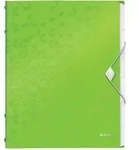 LEITZ Ordnungsmappe WOW A4, apfelgr&uuml;n, 6 F&auml;cher, 3 seitliche Klappen, Verschluss,