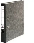 Falken 80022700 Recycling-Wolkenmarmor-Ordner A4, farbiger R&uuml;cken 50mm - Grau -