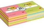 Post-it Haftnotizenw&uuml;rfel 76 x 76 mm Farbig sortiert Vorteilspackung 2 Bl&ouml;cke...