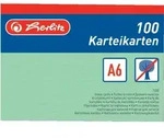 herlitz Karteikarten A6 liniert gr&uuml;n VE=100 St&uuml;ck