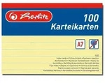 herlitz Karteikarten A7 liniert gelb VE=100 St&uuml;ck