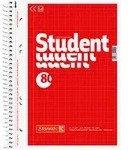BRUNNEN 1067952 Collegeblock Student A5 5 mm kariert Deckblatt: rot