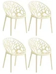 CLP 4er Set Gartenst&uuml;hle Hope Kunststoff HBT: 80x59x60 cm creme