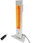VASNER HeatTower Stand-Heizstrahler 2500 Watt Carbon Silber mit Fernbedienung,...