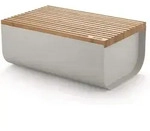 mattina, bg03 wg brotkasten aus grauem metall und bambus, Alessi
