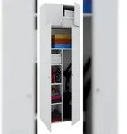 VCM Vandol II Universalschrank, Reinigungsschrank mit Oberschrank 4 T&uuml;ren Wei&szlig;.