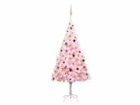 vidaXL Künstlicher Weihnachtsbaum mit LEDs & Schmuck Rosa 240cm PVC