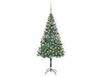 vidaXL Künstlicher Weihnachtsbaum mit LEDs Kugeln & Zapfen 180 cm