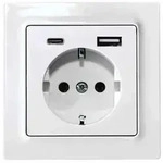 Eltako Steckdose, 1f, reinwei&szlig;, gl&auml;nzend, mit eingebauter USB-Spannungsversorgung,
