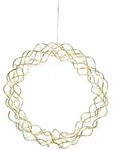StarTrading LED Lichtkranz Dekokranz T&uuml;rkranz Wandkranz 30 LED D: 35cm in gold