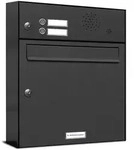 AL Briefkastensysteme 1 Fach Premium Wand Briefkasten Anlage A4, in RAL 7016