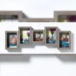 walther + design Rustic Portrait Galerierahmen, grau, 4X10x15 + 1X10x10 cm