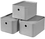 Curver Beton Aufbewahrungsbox-Set 3 Stk. mit Deckel Gr. S Hellgrau