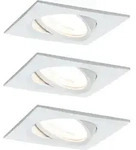 Paulmann LED Einbauleuchte Nova Coin 3er-Set schwenkbar eckig 84x84mm 50&deg;...