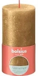 Bolsius Stumpenkerze Rustik Shimmer 13cm &Oslash; 6,8cm Gold