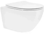 LuxeBath ECD Germany H&auml;nge-WC Wei&szlig; gl&auml;nzend 52 cm &ndash; sp&uuml;lrandlos,