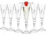 RCR Satz von 6 Fl&ouml;tenkelchen Melodia aus Klangglas 17cl