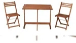 Merxx Porto Set 3tlg., 2 Klappst&uuml;hle, 1 Klappentisch 90 x 60 cm, Eukalyptus