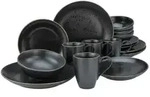 CreaTable Industrial Schwarz Kombiservice 16-tlg Steinzeug